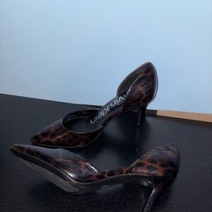 Calvin Klein Leopard-Print Brown Pointed-Toe Pumps